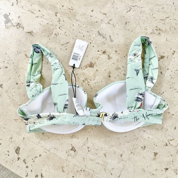 NEW $95 We Wore What Claudia Bikini Top Size Large Hamptons Map - Picture 8 of 9